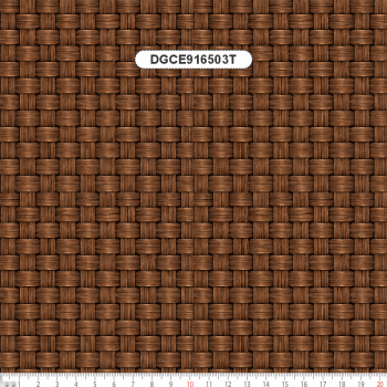 TECIDO TRICOLINE EXCLUSIVO 100% ALGODÃO - CESTARIA CHIC - TEXTURA PALHA 3D MARROM - DGCE916503T
