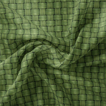 TECIDO TRICOLINE EXCLUSIVO 100% ALGODÃO - CESTARIA CHIC - TEXTURA PALHA 3D VERDE - DGCE916504T