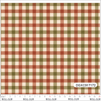 TECIDO TRICOLINE EXCLUSIVO 100% ALGODÃO -FEIRA DA FAZENDA- XADREZ VERDE/ VERMELHO BRICK -COSTURA CRIATIVA DIY- DGXC917172