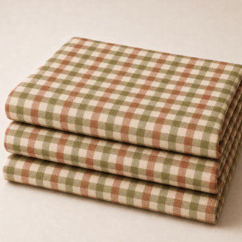Tecido Tricoline Xadrez Verde Oliva e Vermelho Brick 100% Algodão – Feira da Fazenda DGXC917172