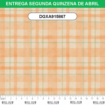 TECIDO TRICOLINE EXCLUSIVO 100% ALGODÃO - FLORESTA ENCANTADA - XADREZ AQUARELA - DGXA915867