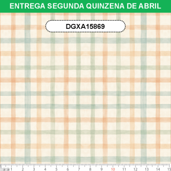 TECIDO TRICOLINE EXCLUSIVO 100% ALGODÃO - FLORESTA ENCANTADA - XADREZ AQUARELA - DGXA915869