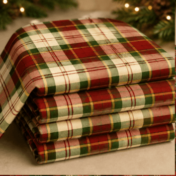 TECIDO TRICOLINE EXCLUSIVO 100% ALGODÃO - MAGIA DE NATAL - XADREZ DE NATAL - DGXM914991