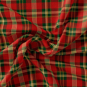TECIDO TRICOLINE EXCLUSIVO 100% ALGODÃO - MAGIA DE NATAL - XADREZ DE NATAL - DGXM914992