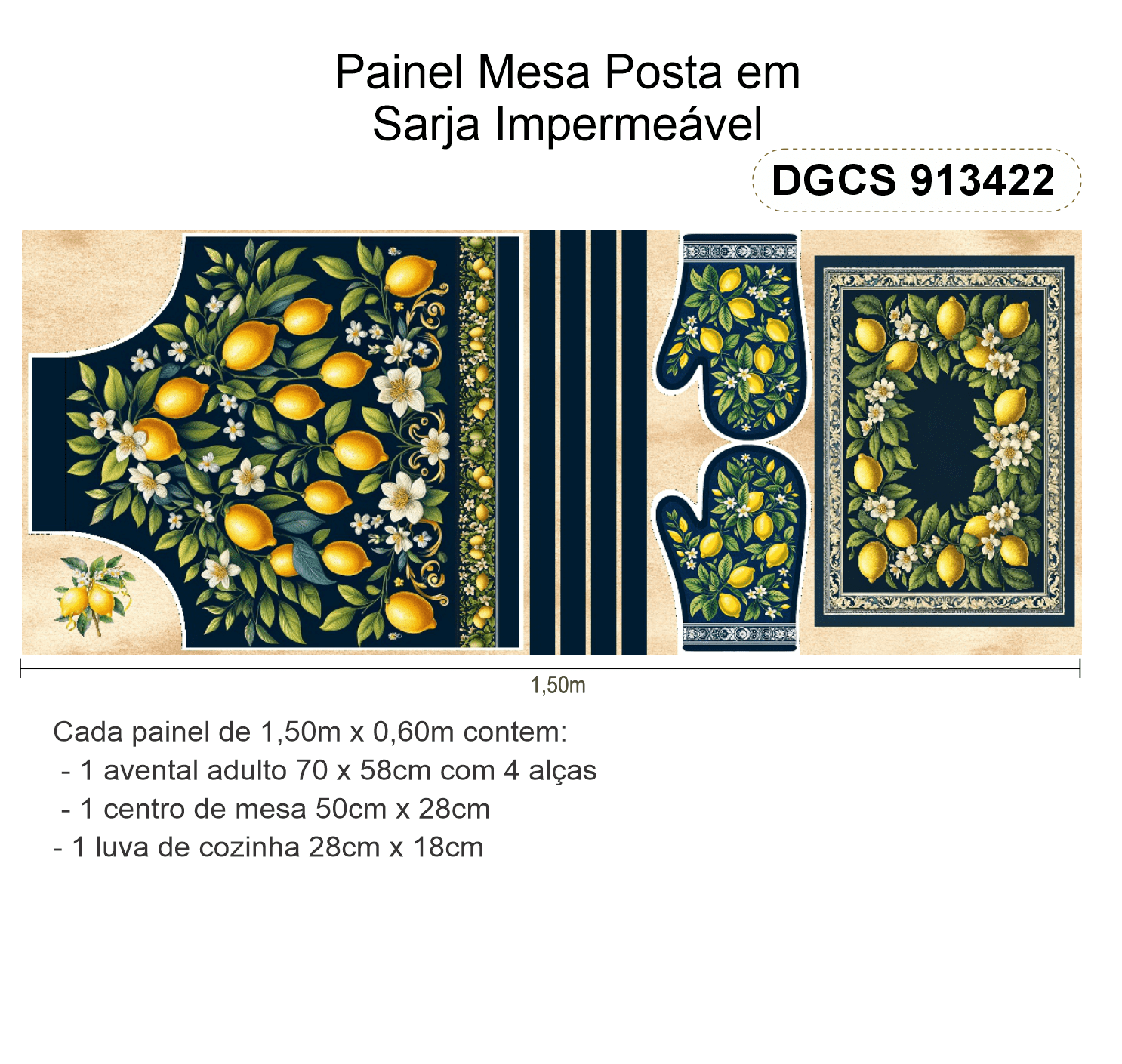 Explore a coleção Charme Siciliano com estampas elegantes de limões e flores. Ideal para costura criativa e decoração com sofisticação mediterrânea.