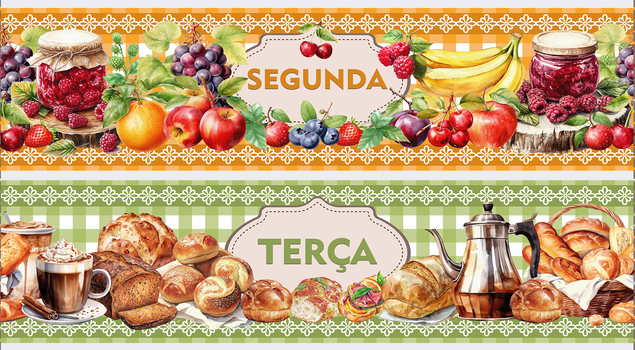 TECIDO TRICOLINE EXCLUSIVO 100% ALGODÃO - SEMANINHA NA COZINHA - BARRADO - DGSC918227