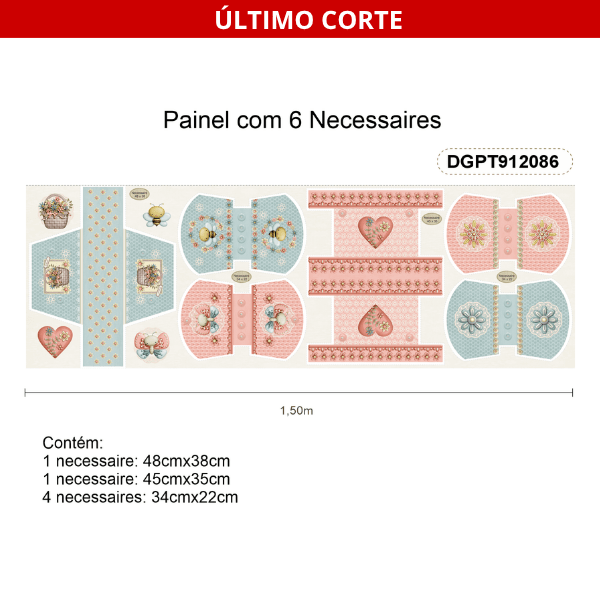 Coleção Pequenos Tesouros - Kit Painel Sarja Impermeável 100% Algodão