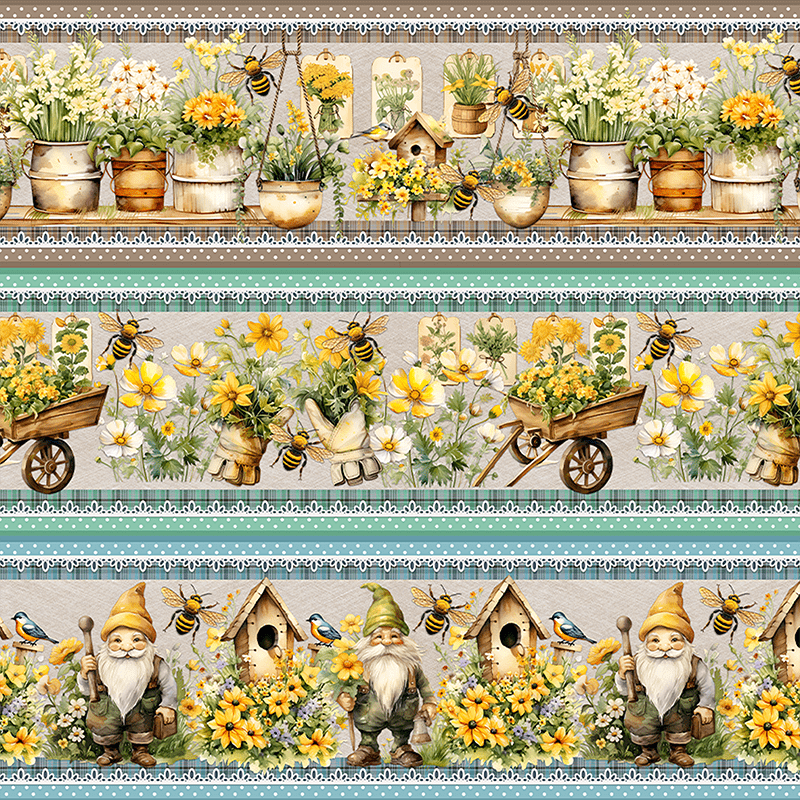 TECIDO TRICOLINE ESTAMPADO DIGITAL EXCLUSIVO 100% ALGODÃO - JARDIM DE GIRASSÓIS - BARRADO - DGJG912707