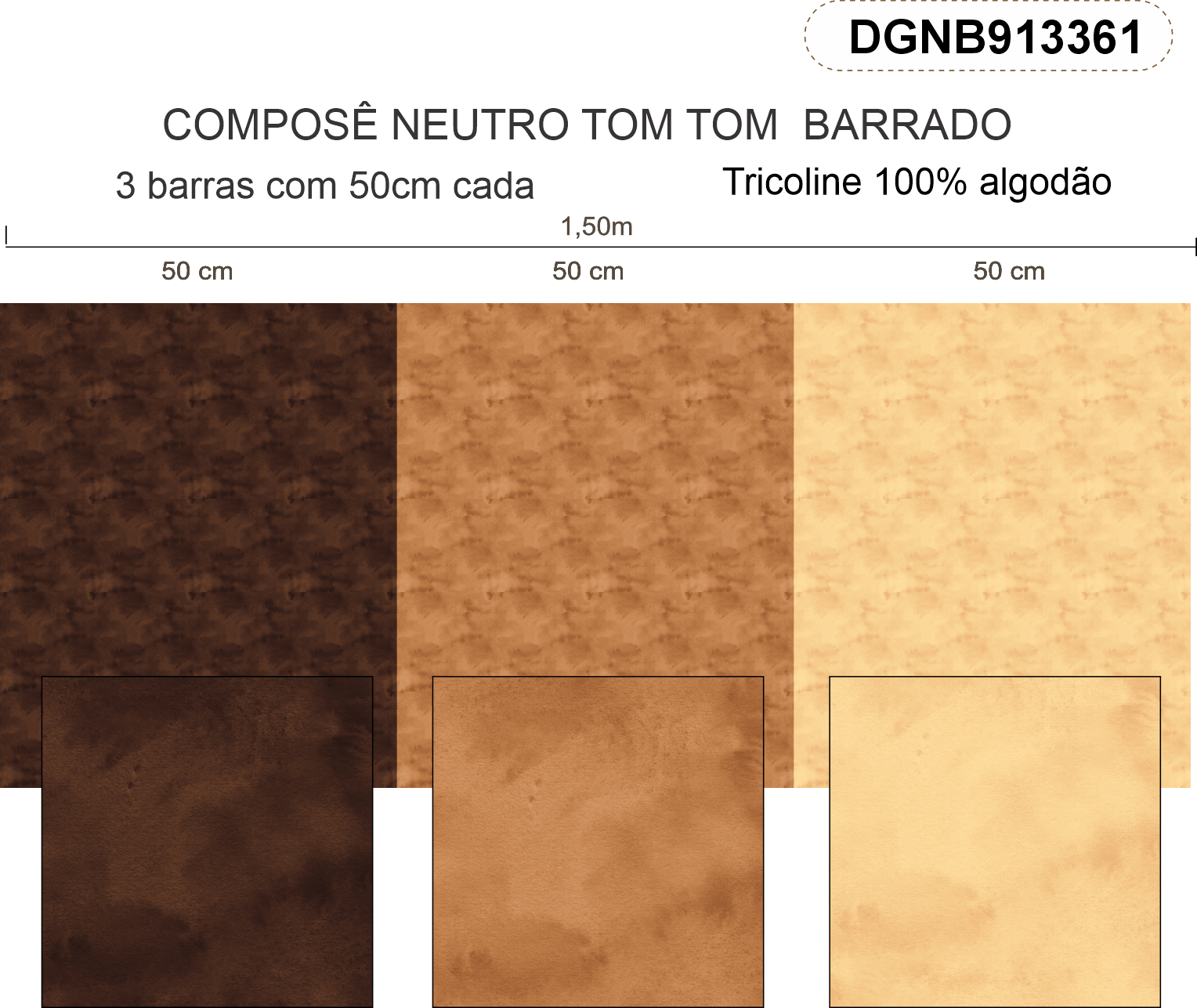 Tricoline 100% Algodão Estampa Digital - Coleção NEUTRO BARRADO: Tecidos Versáteis para Costura Criativa