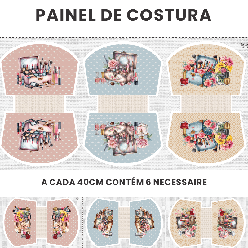 TECIDO SARJA IMPERMEAVEL EXCLUSIVO 100% ALGODÃO - STUDIO BELEZA - NECESSAIRE - DGSB916699