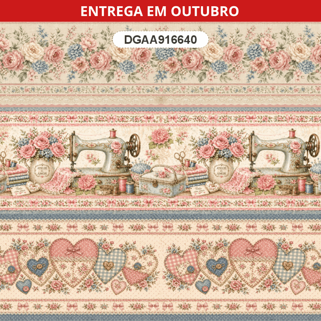 Barrado Floral em Tricoline 100% Algodão | Ateliê do Amor – DGAA916640