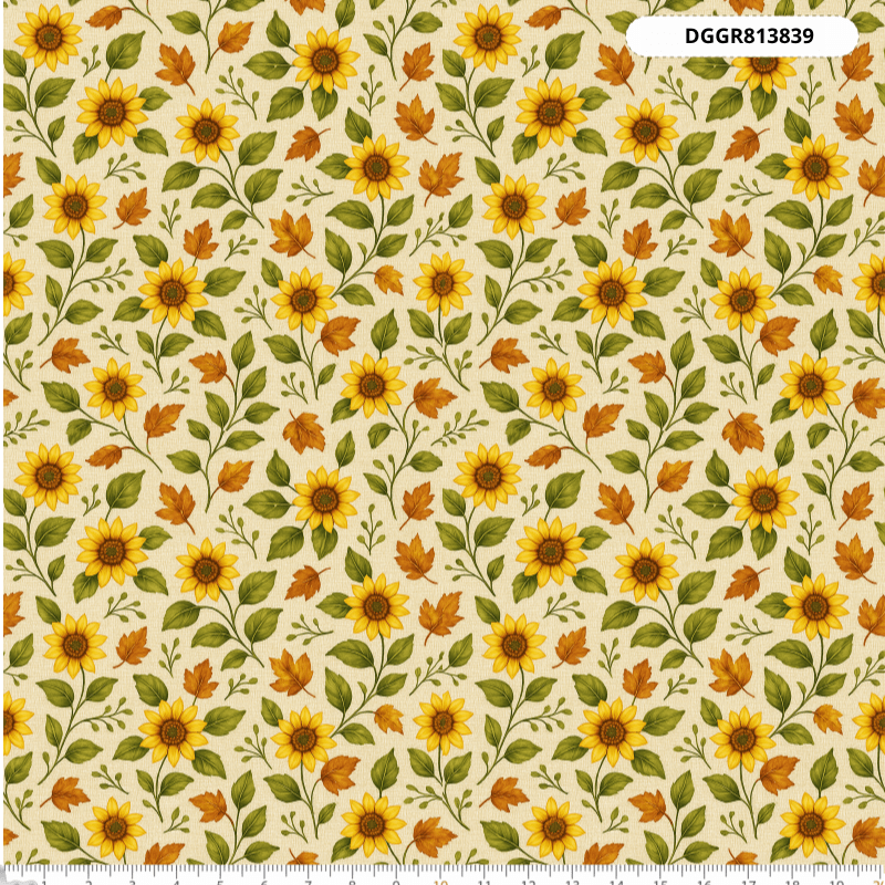 TECIDO TRICOLINE EXCLUSIVO 100% ALGODÃO - CAMPOS DE GIRASSOL - FLORAL - DGGR813839