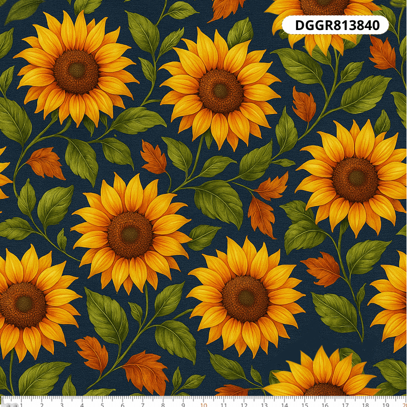 TECIDO TRICOLINE EXCLUSIVO 100% ALGODÃO - CAMPOS DE GIRASSOL - FLORAL - DGGR813840