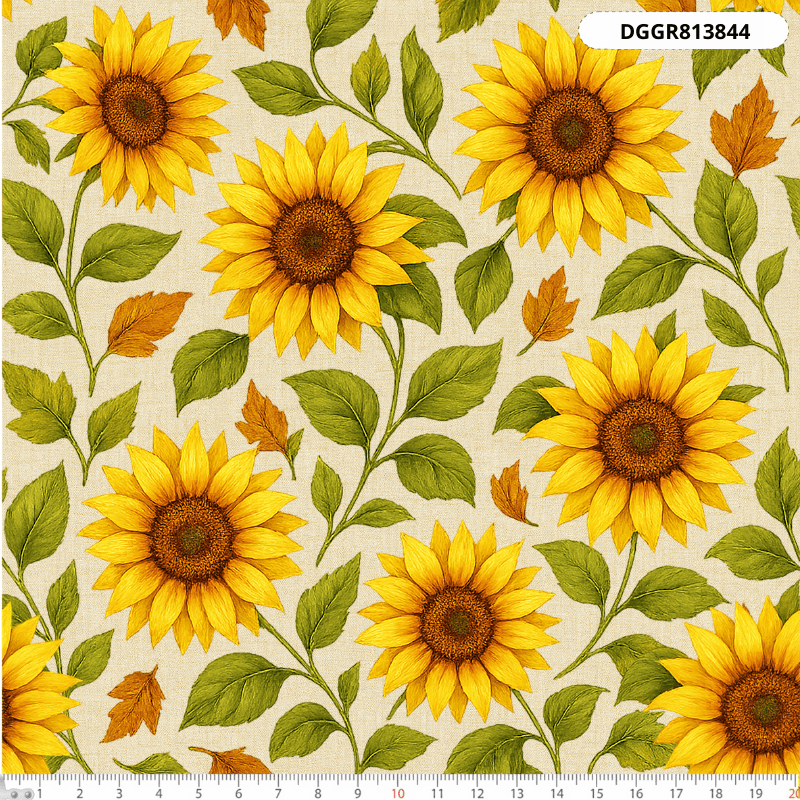 TECIDO TRICOLINE EXCLUSIVO 100% ALGODÃO - CAMPOS DE GIRASSOL - FLORAL - DGGR813844