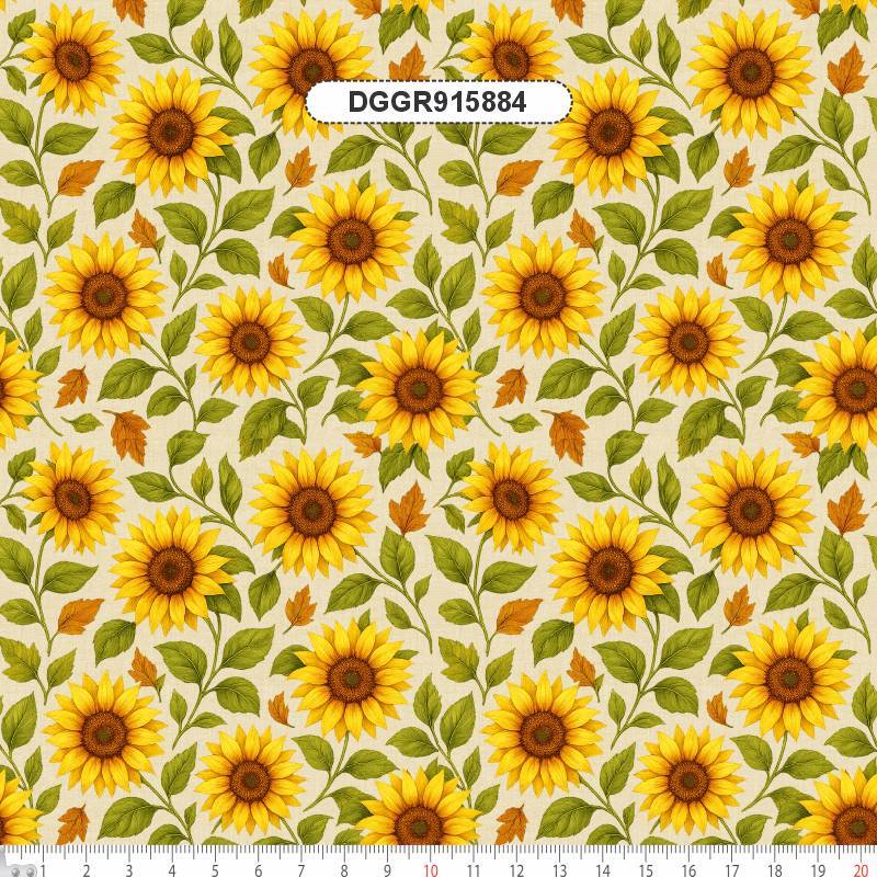 TECIDO TRICOLINE EXCLUSIVO 100% ALGODÃO - CAMPOS DE GIRASSOL - FLORAL - DGGR915884