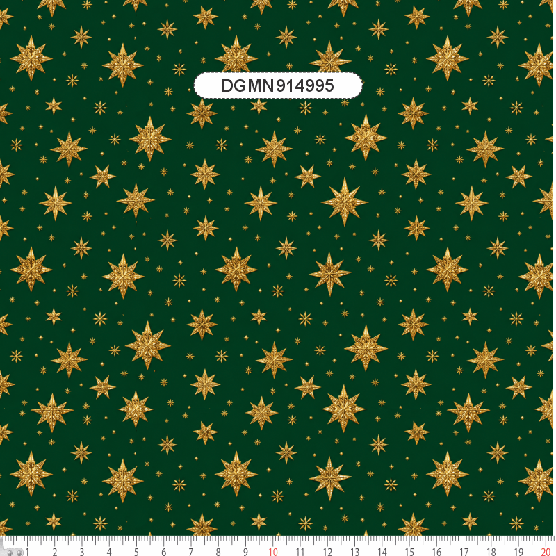 TECIDO TRICOLINE EXCLUSIVO 100% ALGODÃO - MAGIA DE NATAL - ESTRELAS DE NATAL - DGMN914995