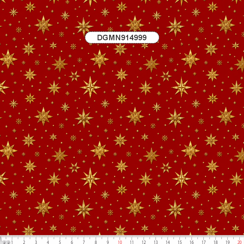 TECIDO TRICOLINE EXCLUSIVO 100% ALGODÃO - MAGIA DE NATAL - ESTRELAS DE NATAL - DGMN914999