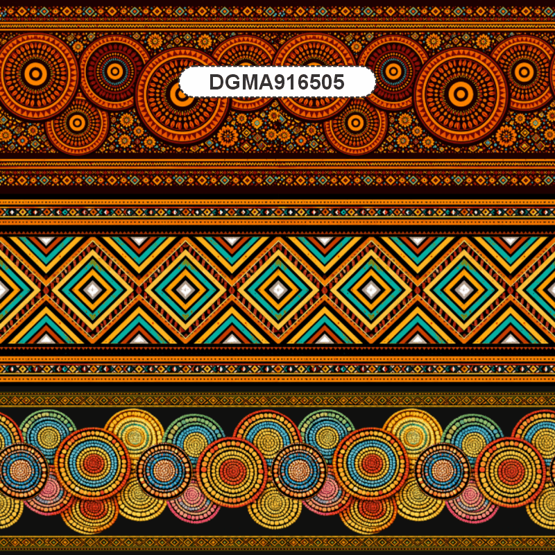 TECIDO TRICOLINE EXCLUSIVO 100% ALGODÃO - MANDALAS AFRICANAS - GEOMETRICO BARRADO - DGMA916505