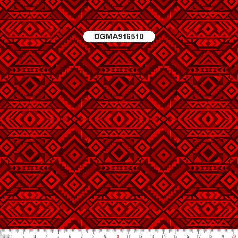 TECIDO TRICOLINE EXCLUSIVO 100% ALGODÃO - MANDALAS AFRICANAS - GEOMETRICO VERMELHO - DGMA916510