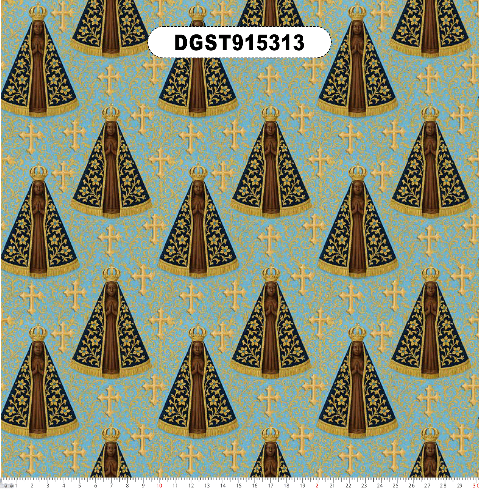 TECIDO TRICOLINE EXCLUSIVO 100% ALGODÃO - NOSSA SENHORA APARECIDA - RELIGIOSO - DGST915313