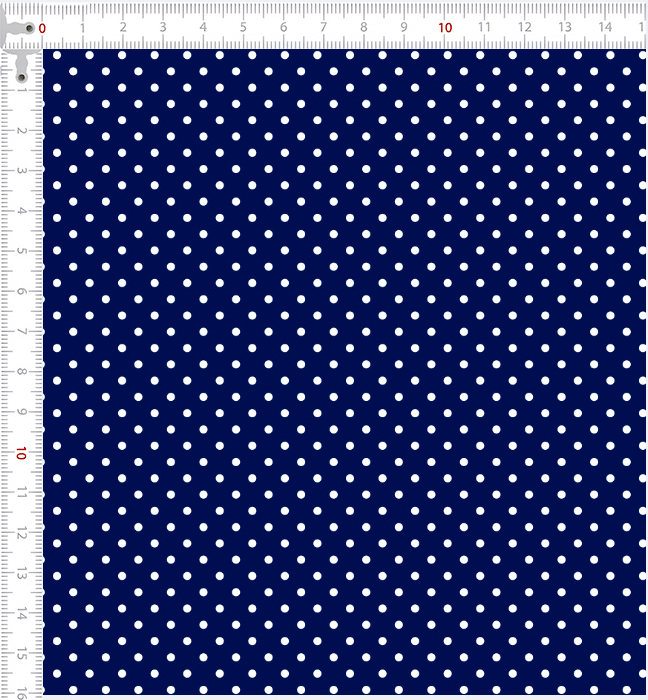 TECIDO TRICOLINE ESTAMPADO 100% ALGODÃO MINI POÁS AZUL MARINHO - TRPP0003