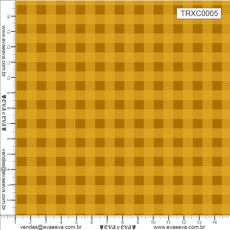 TECIDO TRICOLINE ESTAMPADO 100% ALGODÃO - XADREZ MÉDIO AMARELO - TRXC0005