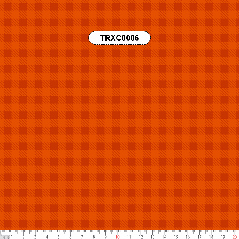 TECIDO TRICOLINE ESTAMPADO 100% ALGODÃO - XADREZ MÉDIO LARANJA - TRXC0006