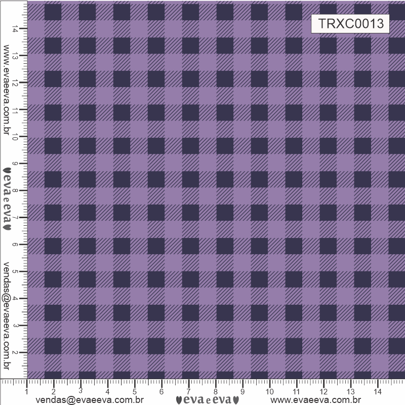 TECIDO TRICOLINE ESTAMPADO 100% ALGODÃO - XADREZ MÉDIO LILÁS - TRXC0013