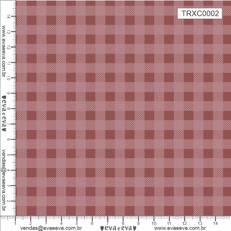 TECIDO TRICOLINE ESTAMPADO 100% ALGODÃO - XADREZ MÉDIO ROSÊ - TRXC0002