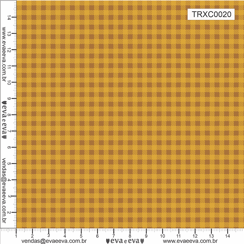 TECIDO TRICOLINE ESTAMPADO 100% ALGODÃO - XADREZ PEQUENO AMARELO - TRXC0020