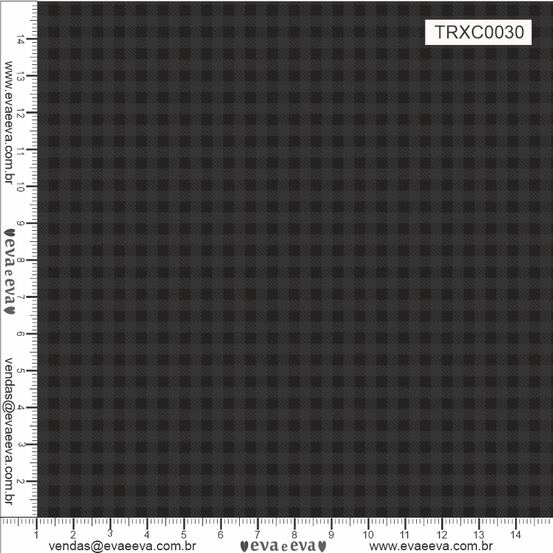 TECIDO TRICOLINE ESTAMPADO 100% ALGODÃO - XADREZ PEQUENO CINZA CHUMBO - TRXC0030