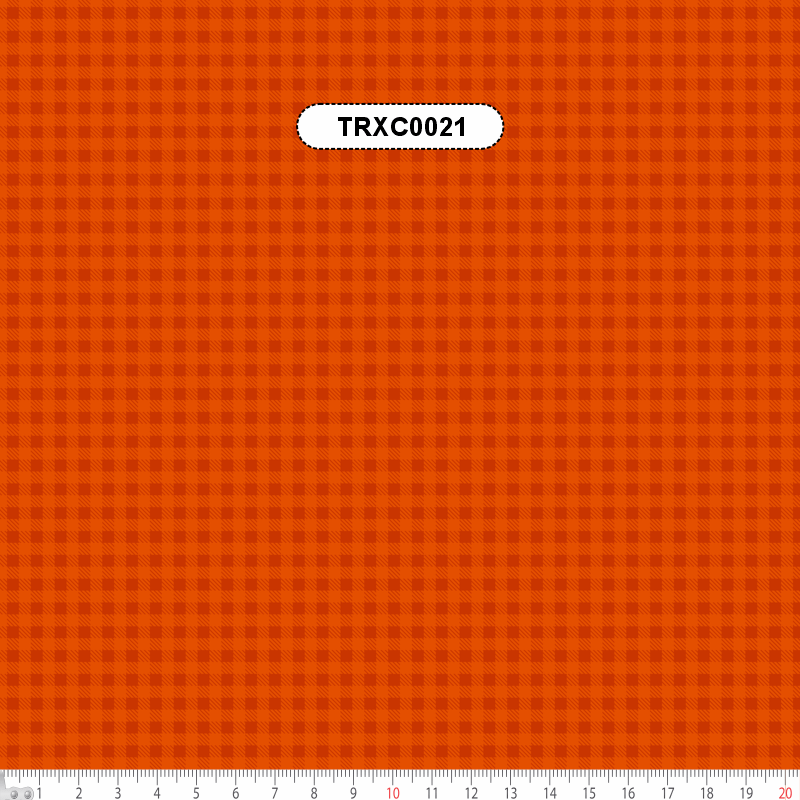 TECIDO TRICOLINE ESTAMPADO 100% ALGODÃO - XADREZ PEQUENO LARANJA - TRXC0021