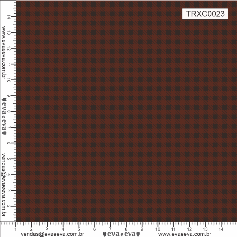 TECIDO TRICOLINE ESTAMPADO 100% ALGODÃO - XADREZ PEQUENO MARROM - TRXC0023
