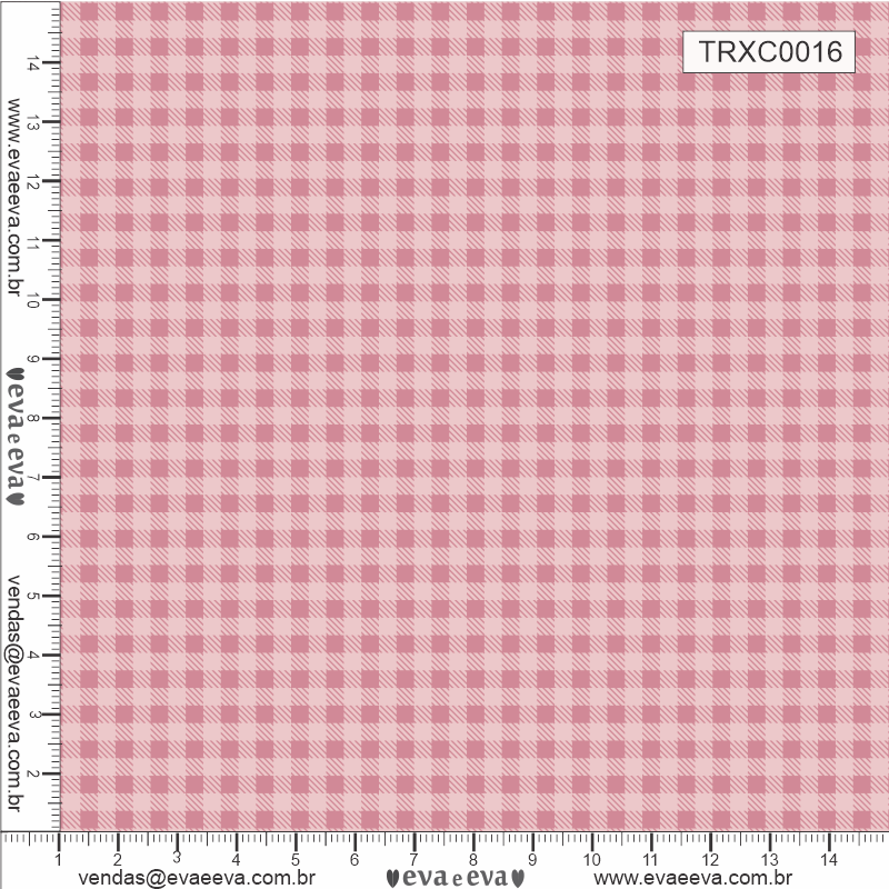 TECIDO TRICOLINE ESTAMPADO 100% ALGODÃO - XADREZ PEQUENO ROSA CLARO - TRXC0016