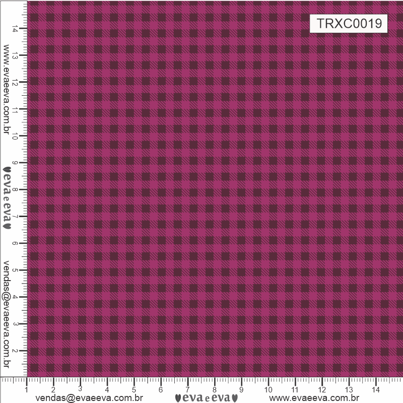 TECIDO TRICOLINE ESTAMPADO 100% ALGODÃO - XADREZ PEQUENO ROSA - TRXC0019