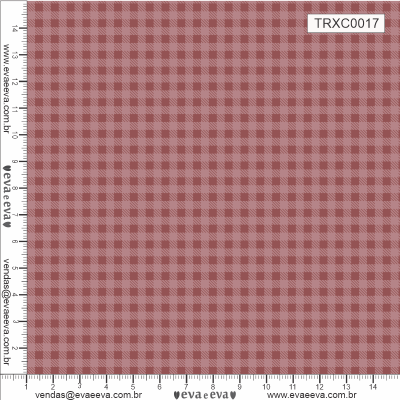 TECIDO TRICOLINE ESTAMPADO 100% ALGODÃO - XADREZ PEQUENO ROSÊ - TRXC0017