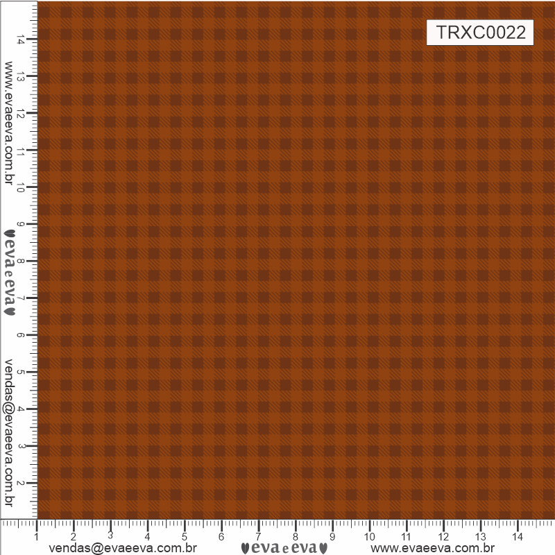 TECIDO TRICOLINE ESTAMPADO 100% ALGODÃO - XADREZ PEQUENO TERRACOTA - TRXC0022