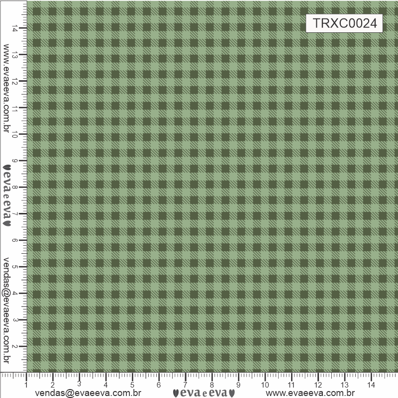 TECIDO TRICOLINE ESTAMPADO 100% ALGODÃO - XADREZ PEQUENO VERDE CLARO - TRXC0024