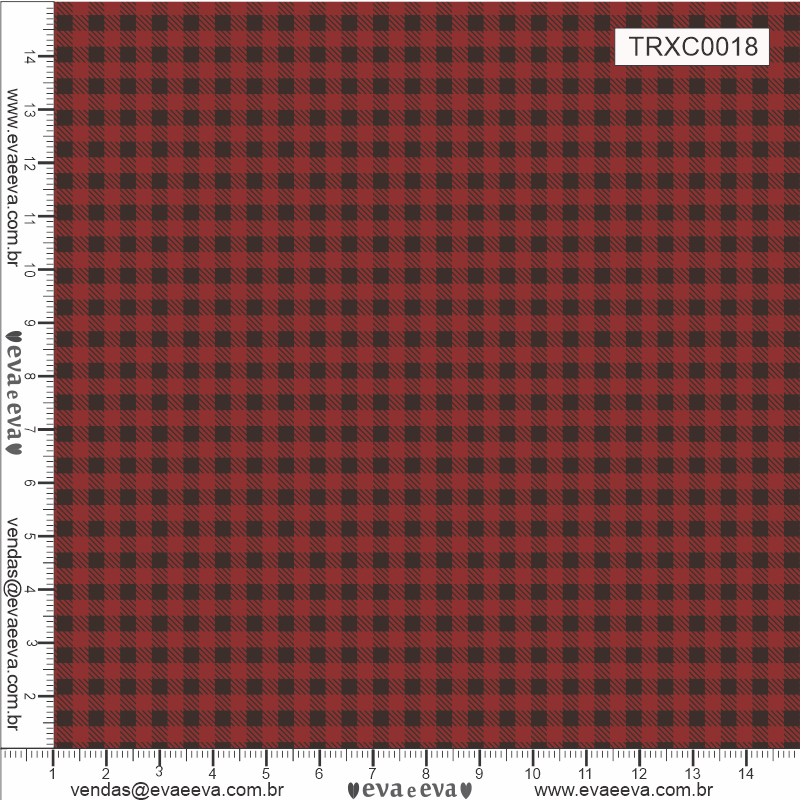 TECIDO TRICOLINE ESTAMPADO 100% ALGODÃO - XADREZ PEQUENO VERMELHO - TRXC0018