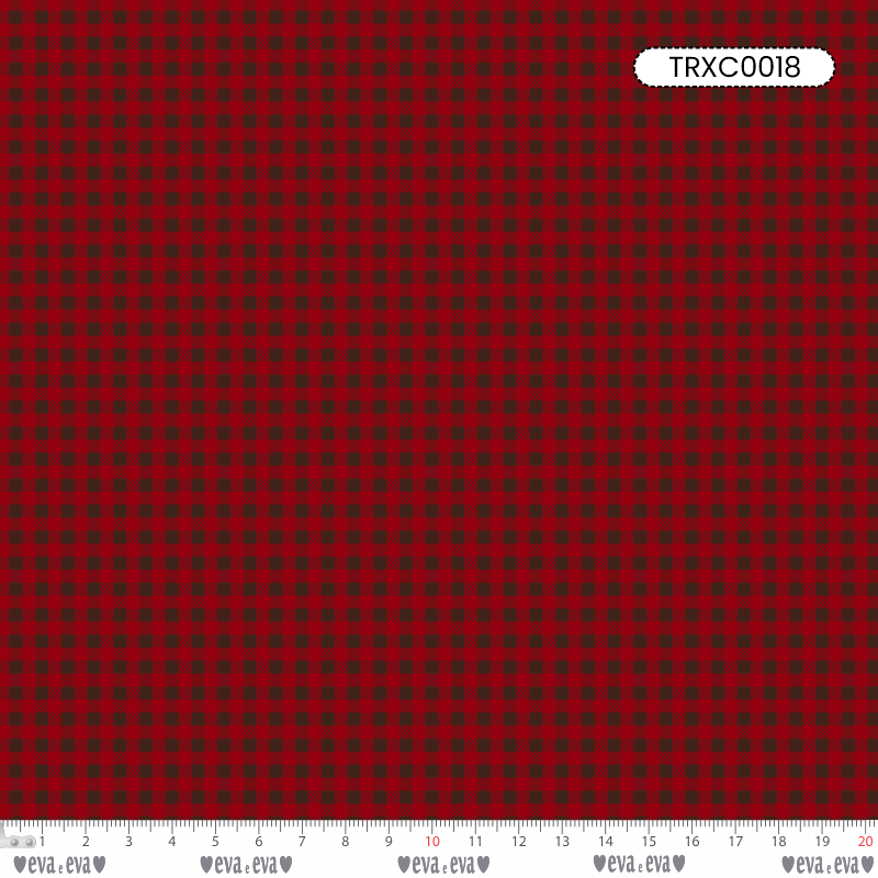 TECIDO TRICOLINE ESTAMPADO 100% ALGODÃO - XADREZ PEQUENO VERMELHO - TRXC0018