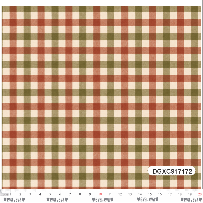 Tecido Tricoline Xadrez Verde Oliva e Vermelho Brick 100% Algodão – Feira da Fazenda DGXC917172