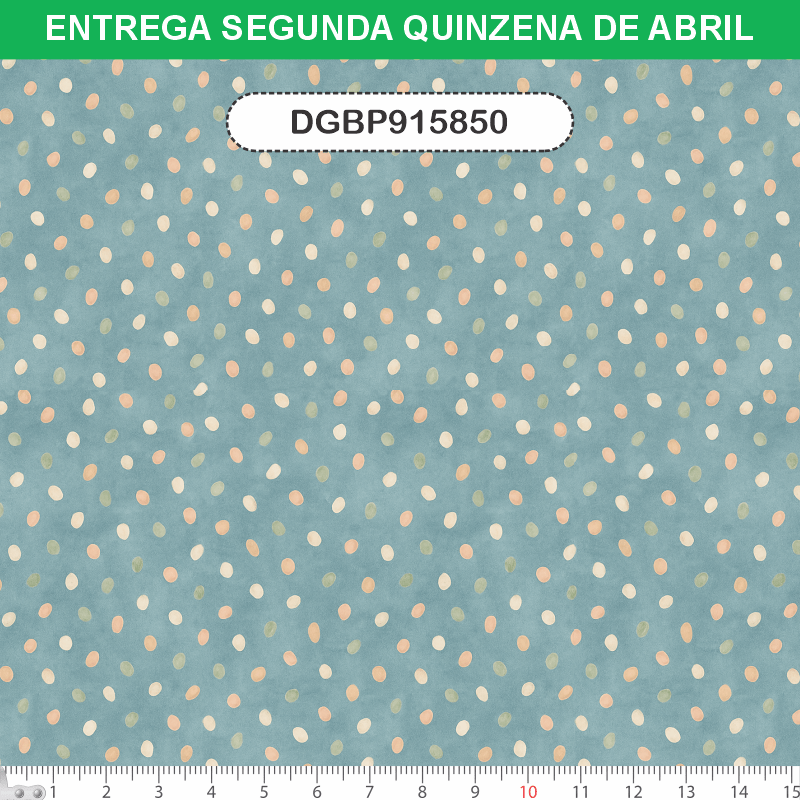 TECIDO TRICOLINE EXCLUSIVO 100% ALGODÃO - FLORESTA ENCANTADA - BOLINHAS E POÁS - DGBP915850