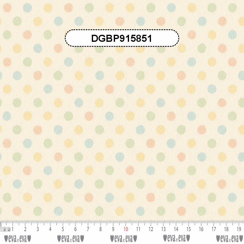 TECIDO TRICOLINE EXCLUSIVO 100% ALGODÃO - FLORESTA ENCANTADA - BOLINHAS E POÁS - DGBP915851