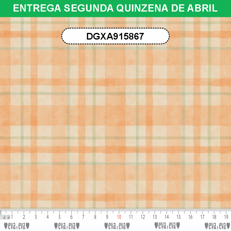 TECIDO TRICOLINE EXCLUSIVO 100% ALGODÃO - FLORESTA ENCANTADA - XADREZ AQUARELA - DGXA915867