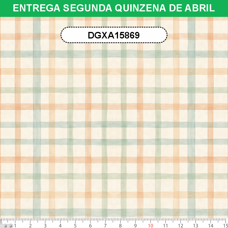 TECIDO TRICOLINE EXCLUSIVO 100% ALGODÃO - FLORESTA ENCANTADA - XADREZ AQUARELA - DGXA915869