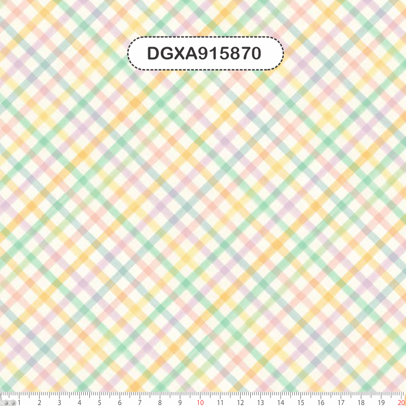 TECIDO TRICOLINE EXCLUSIVO 100% ALGODÃO - PÁSCOA DOS COELHINHOS - XADREZ AQUARELA - DGXA915870