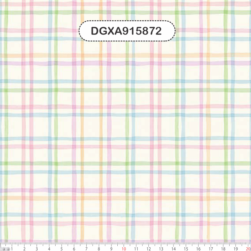 TECIDO TRICOLINE EXCLUSIVO 100% ALGODÃO - PÁSCOA DOS COELHINHOS - XADREZ AQUARELA - DGXA915872